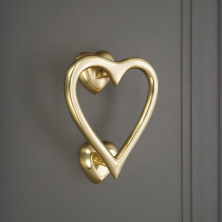 Spira Brass Polished Brass Heart Door Knocker Front Door Knocker - Image 3