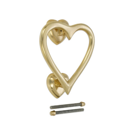 Spira Brass Polished Brass Heart Door Knocker Front Door Knocker - Image 4