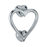 Spira Brass Polished Chrome Heart Door Knocker Front Door Knocker