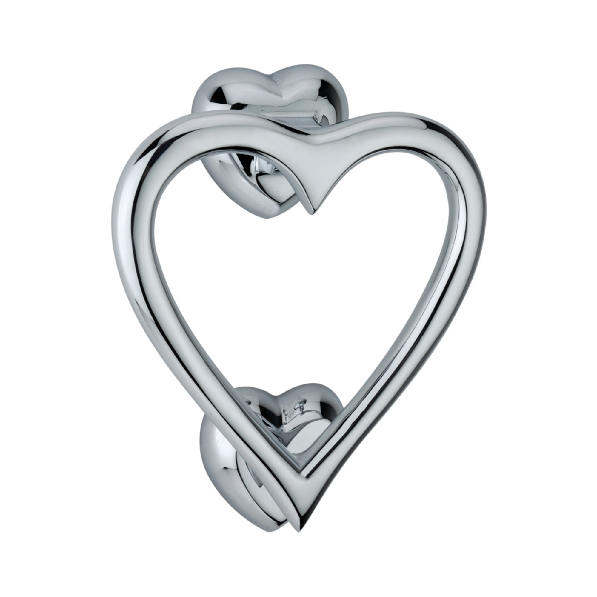 SB4110PC_1.jpg Spira Brass Polished Chrome Heart Door Knocker Front Door Knocker - Image 1