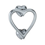 Spira Brass Satin Chrome Heart Door Knocker Front Door Knocker