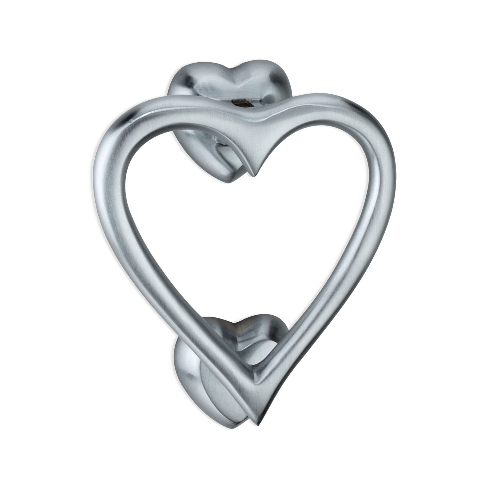 SB4110SC_1.jpg Spira Brass Satin Chrome Heart Door Knocker Front Door Knocker - Image 1