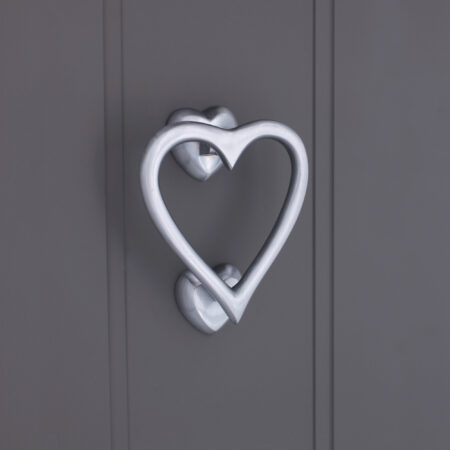 Spira Brass Satin Chrome Heart Door Knocker Front Door Knocker - Image 2