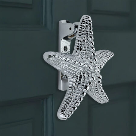 Spira Brass Polished Chrome Starfish Door Knocker Front Door Knocker - Image 3