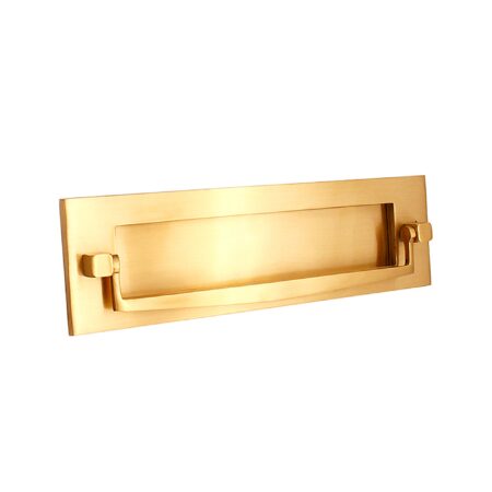 Spira Brass Polished Brass Door Knocker Regency Knocker Postal Plate 250mm Front Door Knocker