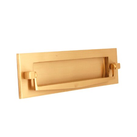 Spira Brass Satin Brass Door Knocker Regency Knocker Postal Plate 250mm Front Door Knocker