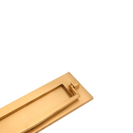 Spira Brass Satin Brass Door Knocker Regency Knocker Postal Plate 250mm Front Door Knocker - Image 2