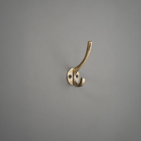 Victorian Coat Hook 87mm Antique Brass - Image 2