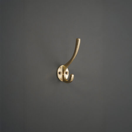 Victorian Coat Hook 87mm Polished Brass - Image 2
