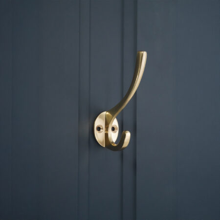 Victorian Coat Hook 87mm Polished Brass - Image 3