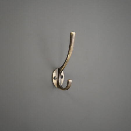 Victorian Coat Hook 115mm Antique Brass - Image 2
