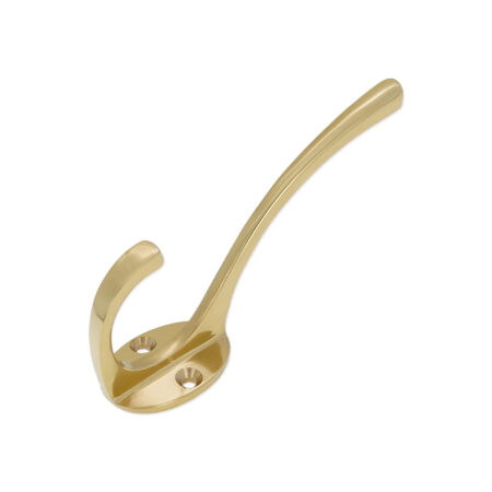 Victorian Coat Hook 115mm Polished Brass - Image 2