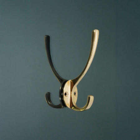 Victorian Coat Hook 115mm Polished Brass - Image 3