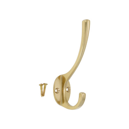 Victorian Coat Hook 115mm Polished Brass - Image 4