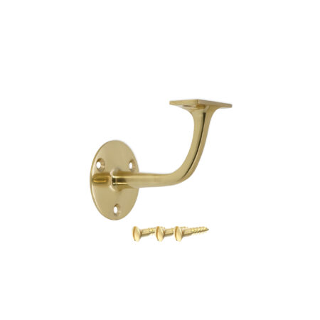 Brass Handrail Bracket Polished Brass - Image 4