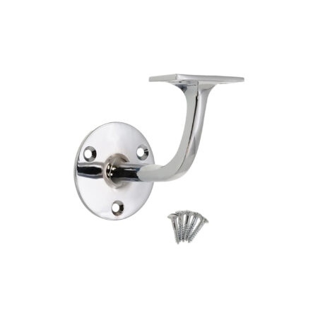 Brass Handrail Bracket Polished Chrome - Image 4