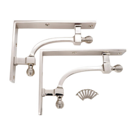 Beehive Small Shelf Bracket Polished Nickel (Sold in Pairs) - Image 4