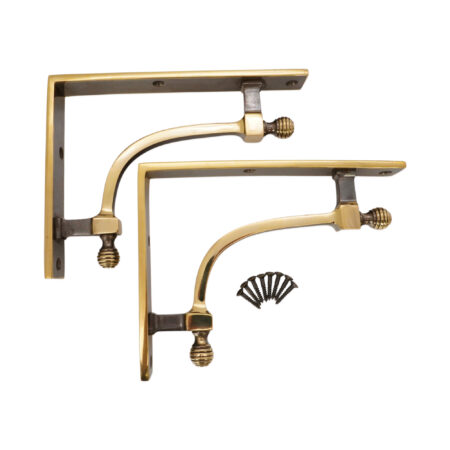 Spira Brass Beehive Medium Shelf Bracket Aged Brass (Sold in Pairs) - Antique Brass - Image 4