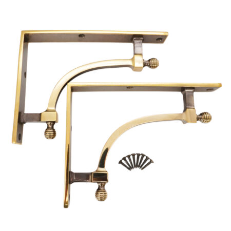Beehive Large Shelf Bracket Aged Brass (Sold in Pairs) - Image 4