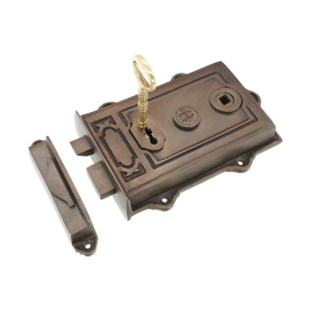 Brass Davenport Rim Lock Aged Bronze Door Lock
