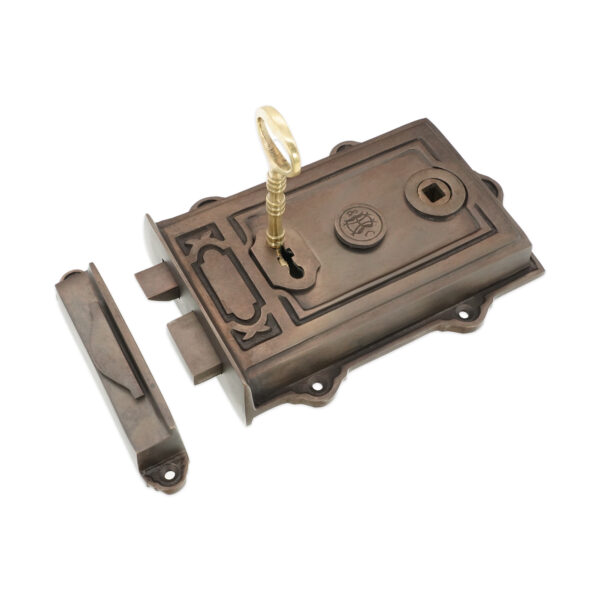 Brass Davenport Rim Lock Aged Bronze Door Lock