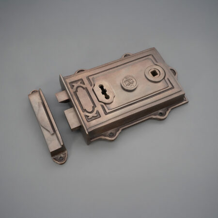 Brass Davenport Rim Lock Aged Bronze Door Lock - Image 2