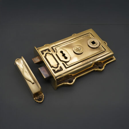 Brass Davenport Rim Lock Aged Door Lock - Image 2