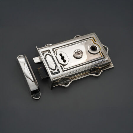 Brass Davenport Rim Lock Aged Nickel Door Lock - Image 2