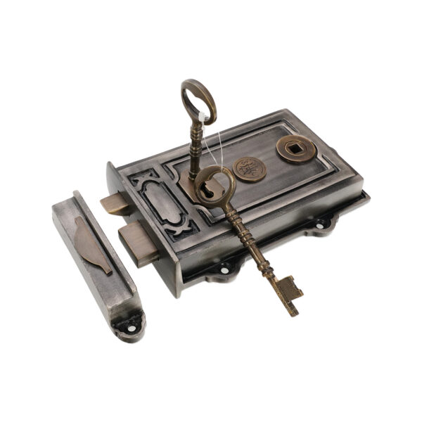 Iron Davenport Rim Lock Pewter/Antique