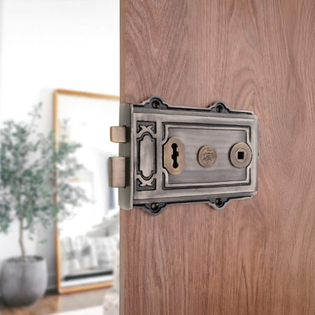 Iron Davenport Rim Lock Pewter/Antique - Image 3