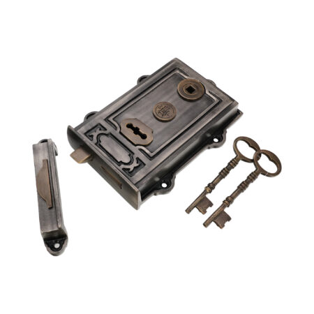 Iron Davenport Rim Lock Pewter/Antique - Image 4