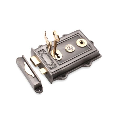 Pewter Davenport Rim Lock Door Lock