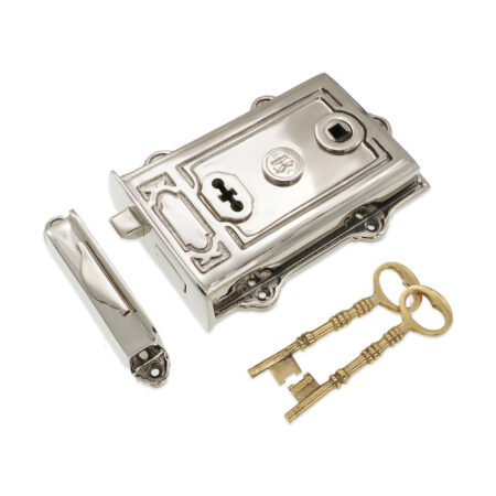 Polished Nickel Davenport Rim Lock Door Lock - Image 4