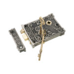 Pewter Floral Rim Lock Door Lock
