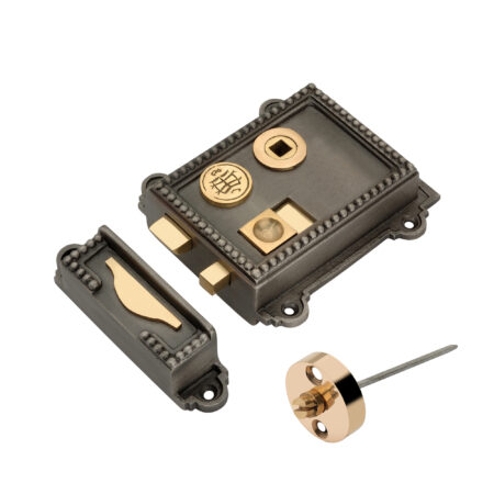 Pewter Regency Rim Latch Door Latch