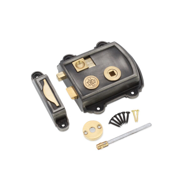 Pewter Victorian Rim Latch Door Latch