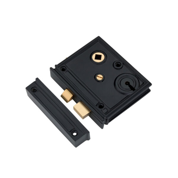 Brass Vertical Rim Lock Black Door Lock