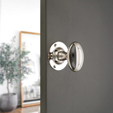 Polished Nickel Oval Mortice Door Knob Door Hardware - Image 3