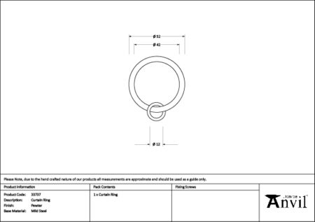 Pewter Curtain Ring | 33737 - Image 2