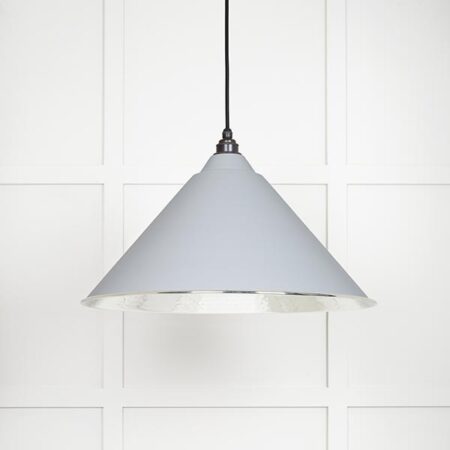 Hammered Nickel Hockley Pendant in Birch | 45433BI