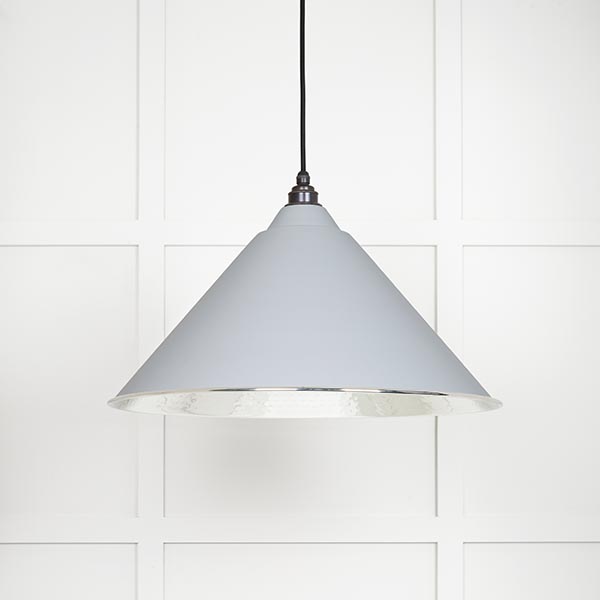 Hammered Nickel Hockley Pendant in Birch | 45433BI
