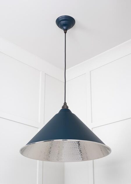 Hammered Nickel Hockley Pendant in Dusk | 45433DU - Image 4