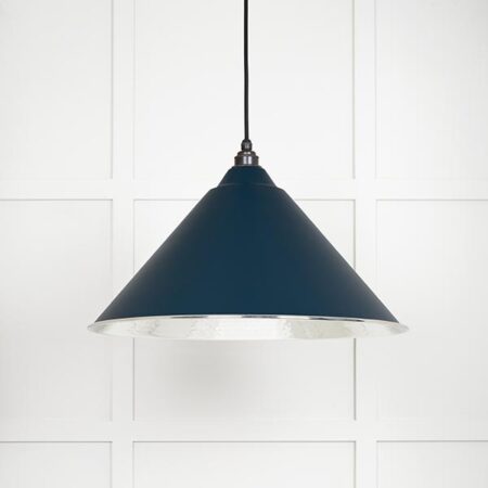 Hammered Nickel Hockley Pendant in Dusk | 45433DU