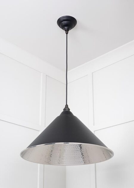 Hammered Nickel Hockley Pendant in Elan Black | 45433EB - Image 4