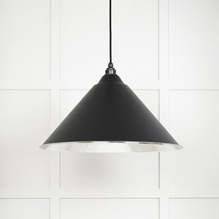 Hammered Nickel Hockley Pendant in Elan Black | 45433EB