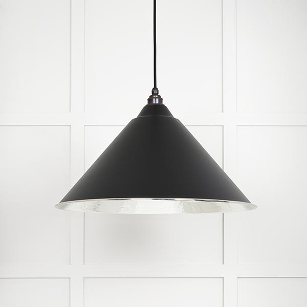 Hammered Nickel Hockley Pendant in Elan Black | 45433EB