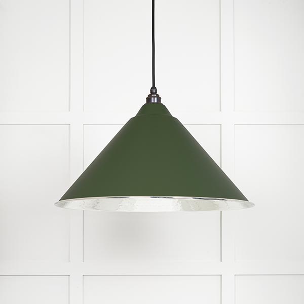Hammered Nickel Hockley Pendant in Heath | 45433H