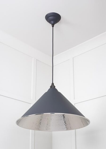 Hammered Nickel Hockley Pendant in Slate | 45433SL - Image 4