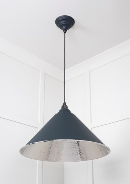Hammered Nickel Hockley Pendant in Soot | 45433SO - Image 4