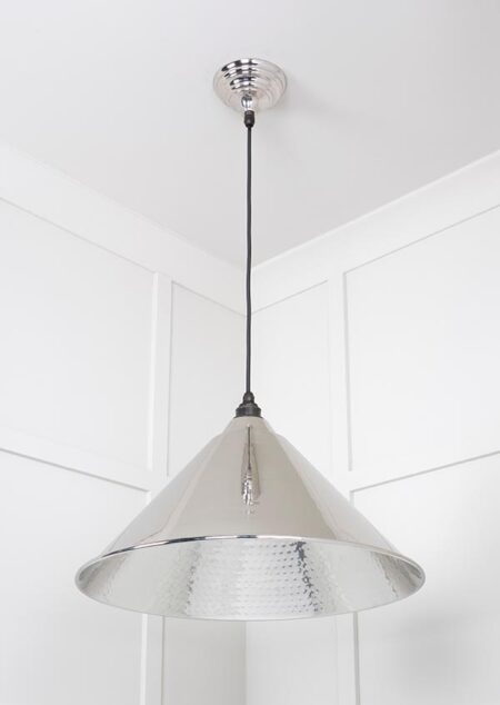 Hammered Nickel Hockley Pendant | 45433 - Image 3